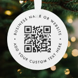 QR Code Minimaliste Nettoyer un budget blanc simpl<br><div class="desc">A simple custom white QR code christmas ornament template en a mode minimal moderne which can be easily updated with your QR code,  business name or site and custom text,  eg. scan me to...  #QRcode #ornament #business</div>