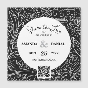 QR Code Moderne Floral Calligraphie Site Mariage