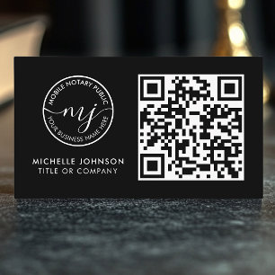 QR Code moderne Noir Notaire Cartes de visite