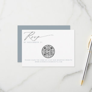 QR Code Nautical Beach Seashell Mariage RSVP