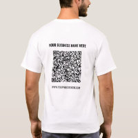 QR Code Nom Site Web Promotionnels Société T-Shirt