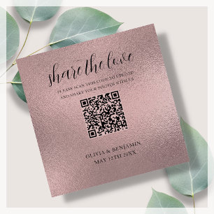 QR Code Partager La Carte De Boîtier Or Love Rose