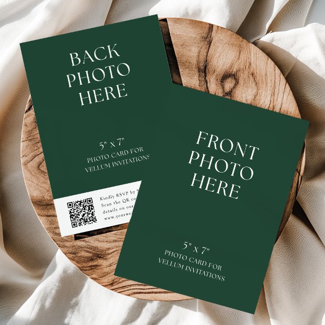 QR Code Photo Card for Vellum Wedding Invitations (Créateur téléchargé)