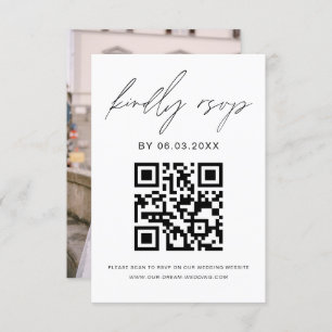 QR Code photo RSVP minimaliste Mariage site Web
