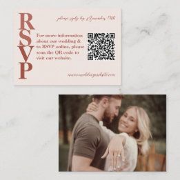 QR Code photo Terracotta moderne mariage carte RSV