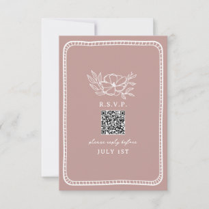 QR Code rose Mariage Floral QR RSVP