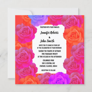 QR Code rose orange violet Rose  Mariage