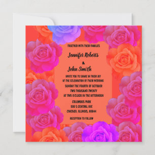 QR Code Roses rose orange violet Mariage Floral