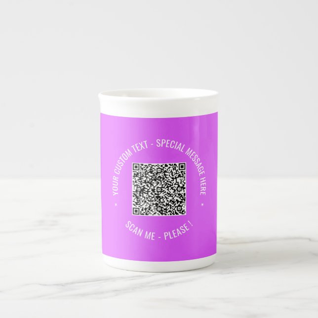QR Code Scan Info Mug Texte et couleurs personnali (Devant)
