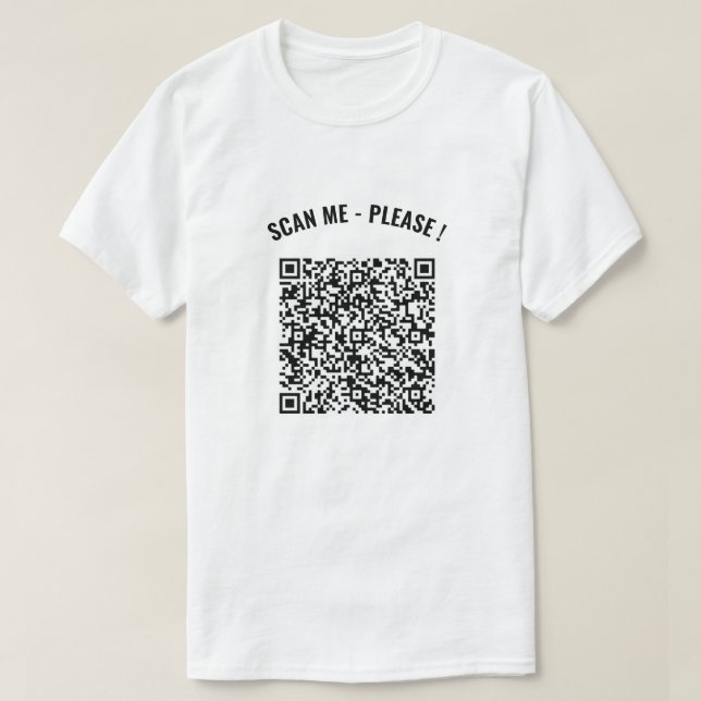 QR Code Scan Info Texte personnalisé Jouer T-Shirt (Design devant)