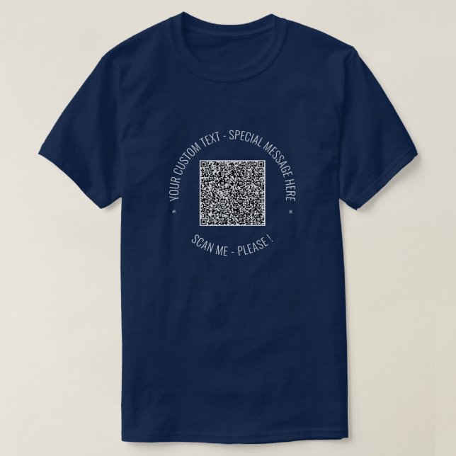 QR Code Scan Info Texte personnalisé T-shirt perso (Design devant)