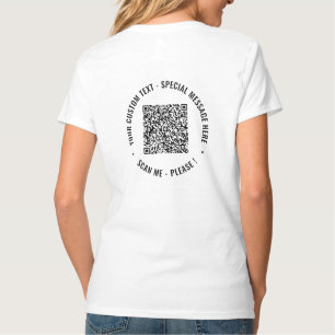 QR Code Scan Info Texte personnalisé Votre T-shirt