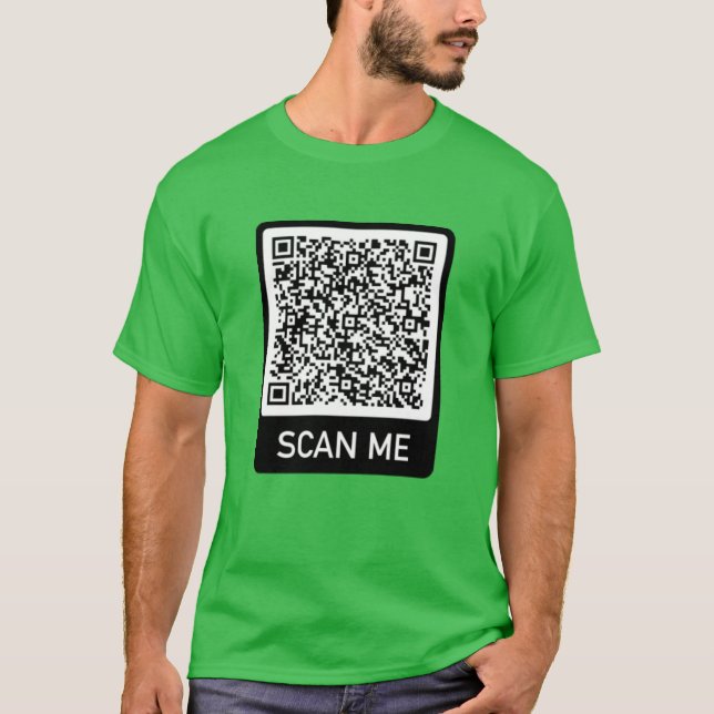 QR Code - Scan Me Personnalisé Moderne T-Shirt (Devant)