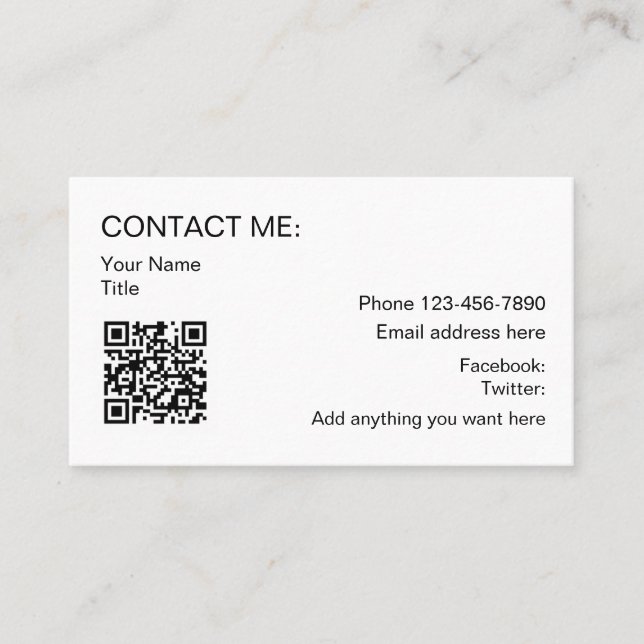 QR Code Simple Promotional Business Cartes de cont (Devant)