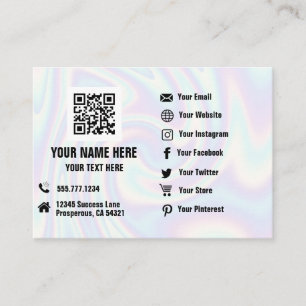 QR Code Social Media Hologramme Carte de visite