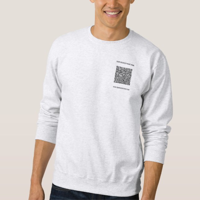 QR Code Texte Info Sweatshirt Société promotionnel (Devant)