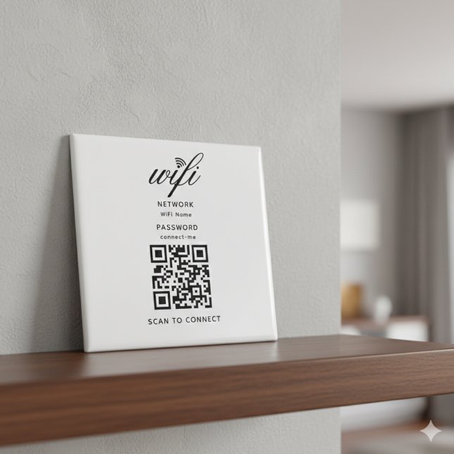 QR Code Wifi Mot de passe Internet White Magnet (Créateur téléchargé)