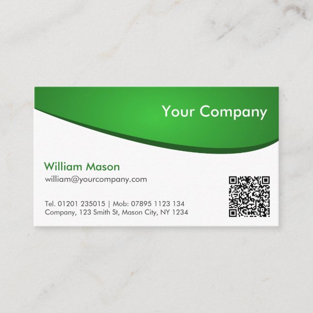 QR vert et blanc, Carte de visite professionnel (Devant)