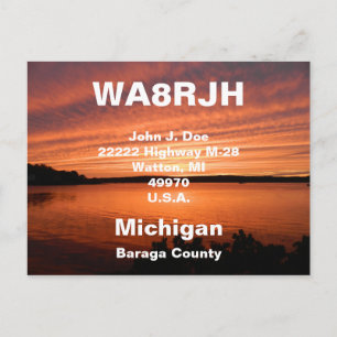 QSL Cartes postales HAM Radio Ops Sunset Cloud ran