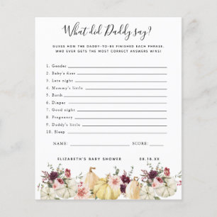 Qu'a dit papa ? Jeu Baby shower