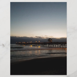 quai de san clemente la nuit océan californie