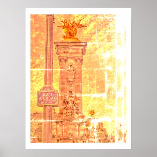 Quai d'Orsay Pont Alexandre III Affiche Paris (Devant)