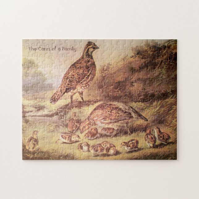 Quail Family Medium Puzzle (250 pièces) (Horizontal)
