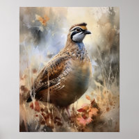 Quail Farm Animal Art Imprimer Poster