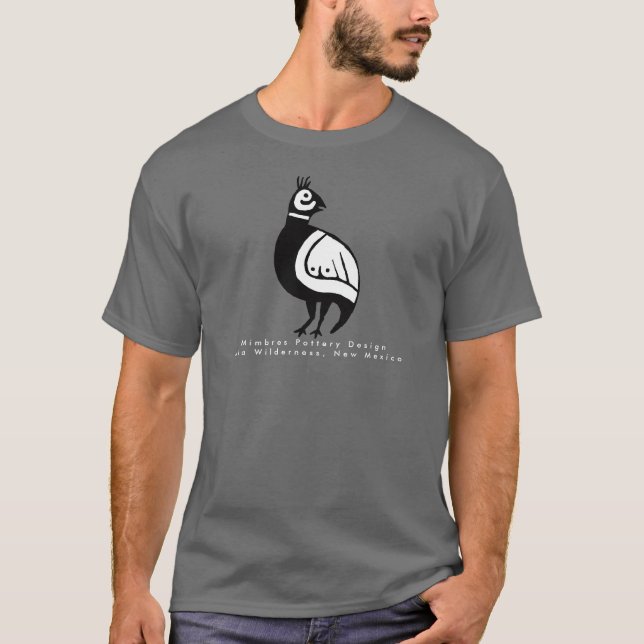 Quail, Mimbres Pottery Design T-shirt (Devant)