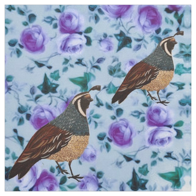Quail sur tissu Chintz (Échantillon)