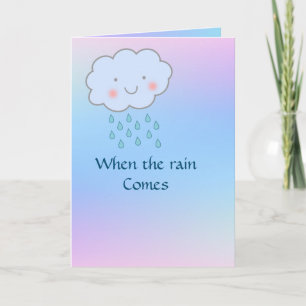 Quand la pluie arrive Carte de voeux aquarelle