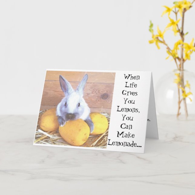 Quand la vie te donne la carte de lapin aux citron (Fleur jaune)