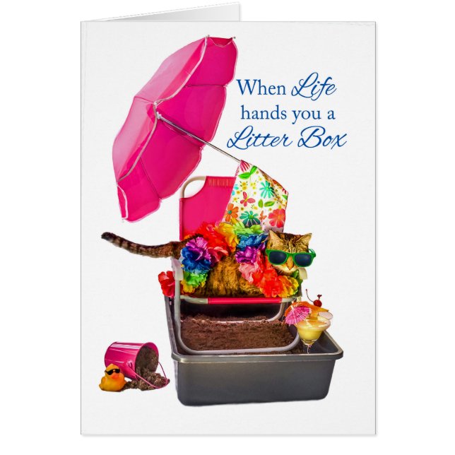 Quand la vie vous remet la poubelle chat drôle (Devant)