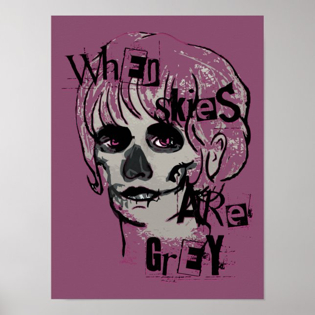 quand le ciel est gris squelette poster (Devant)