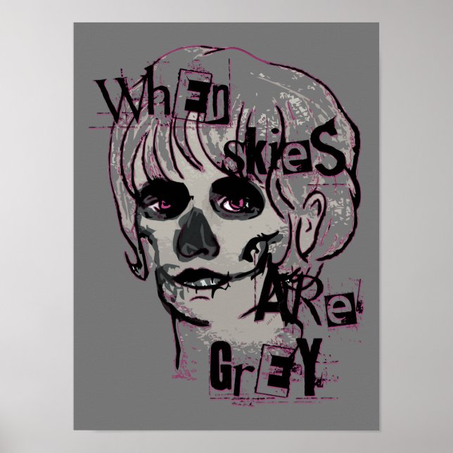 quand le ciel est gris squelette poster (Devant)