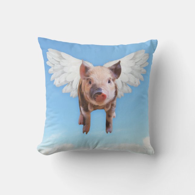 Quand les cochons volent un Carré Coussin (Recto)