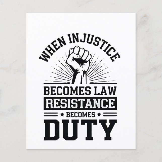 Quand l'injustice devient loi, la résistance devie (Devant)