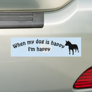 Quand mon chien est Happy v11 Bumper Sticker