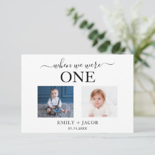 Quand Nous Étions Âge Photo Carte Plat Mariage ten