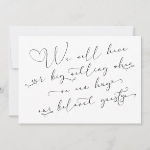 Quand nous pouvons serrer la carte blanche Mariage