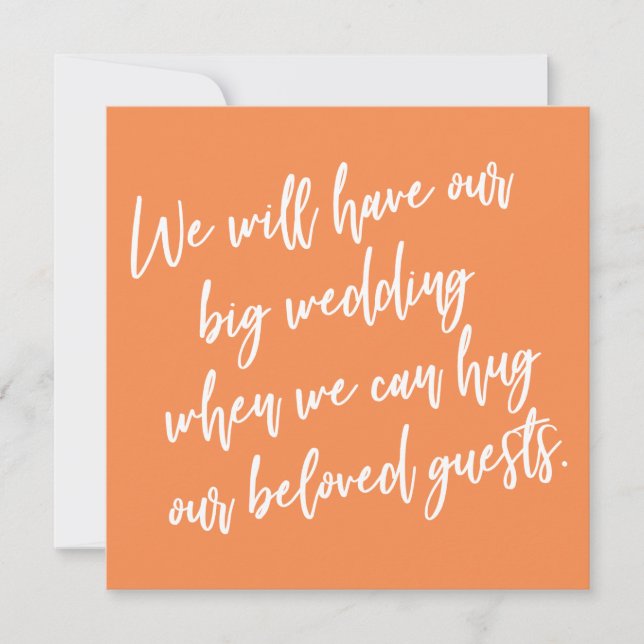 Quand nous pouvons serrer la carte Mariage reporté (Devant)