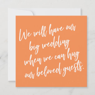 Quand nous pouvons serrer la carte Mariage reporté
