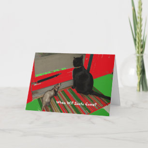 Quand Père Noël viendra-t-il ?  Carte de Noël