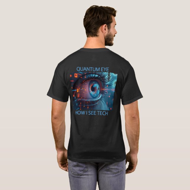 Quantum Eye technologie hommes T-shirt noir dos (Dos entier)
