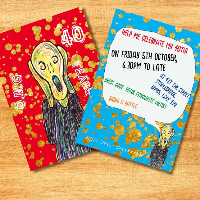 Quarante 40e anniversaire artiste invitation OMG (Créateur téléchargé)