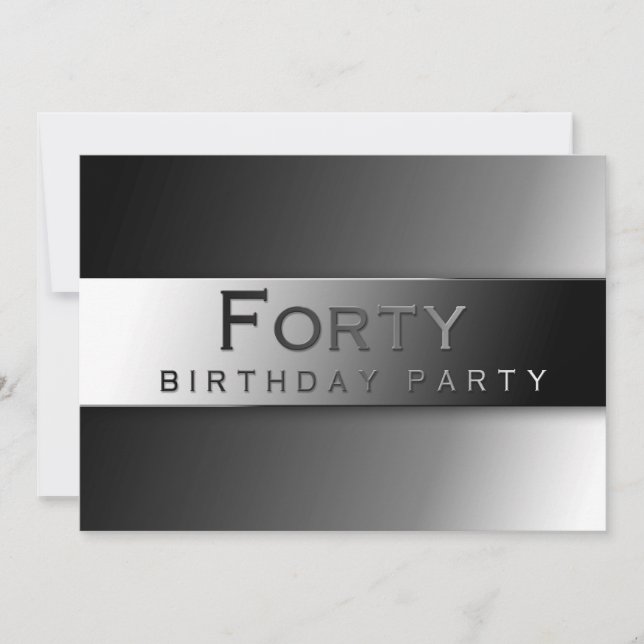 QUARANTE - 40E ANNIVERSAIRE INVITATION DU PARTI -  (Devant)