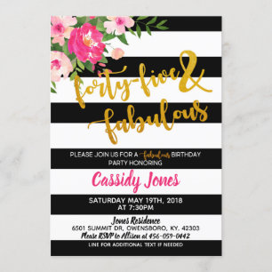 Quarante cinq et fabuleuse invitation d'anniversai