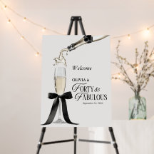 Quarante et Fabuleux Chic Champagne Nœud 40e Anniv