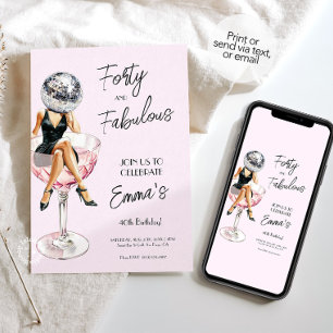 Quarante et fabuleux Disco Anniversaire Invitation