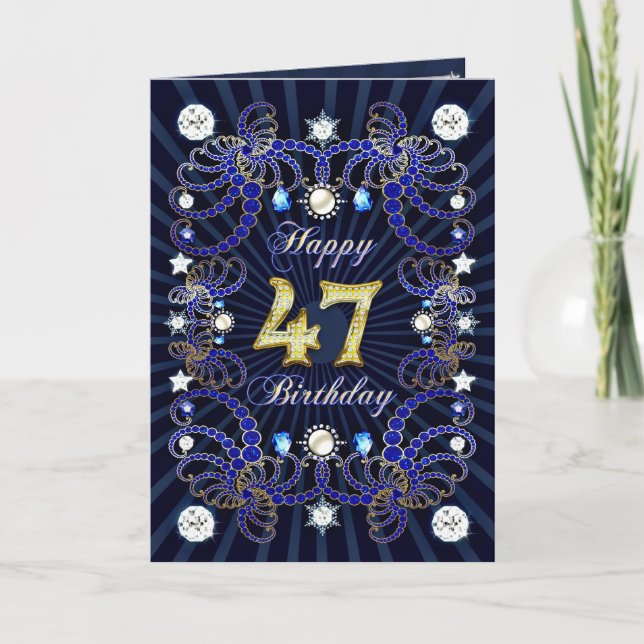 quarante-septième carte d'anniversaire avec les (Devant)
